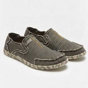 Cushe M Slipper Mens 12 Brown Gray Canvas Slip On Loafers - AC